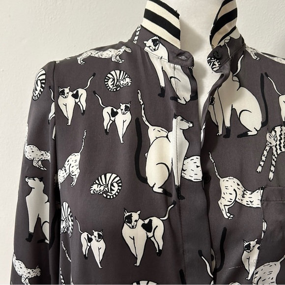 Zara Gray and White Animal Print Mini Dress - Picture 3 of 9